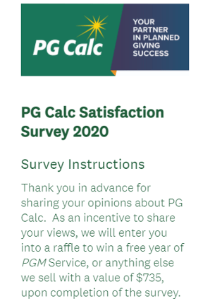 PG Calc Satisfaction Survey